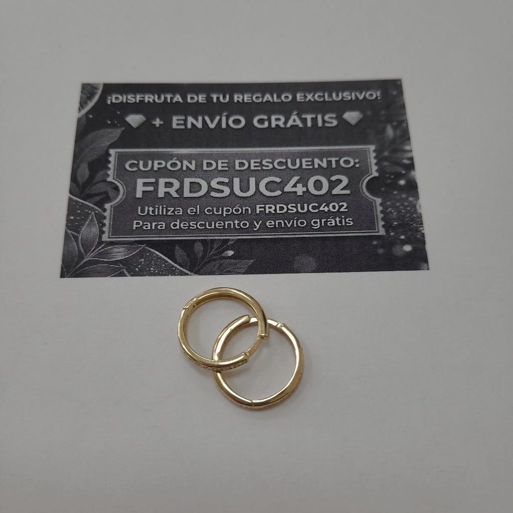 ARETES HUGGIES C CIRCONIA 14K 1.7 GR (NUEVO)