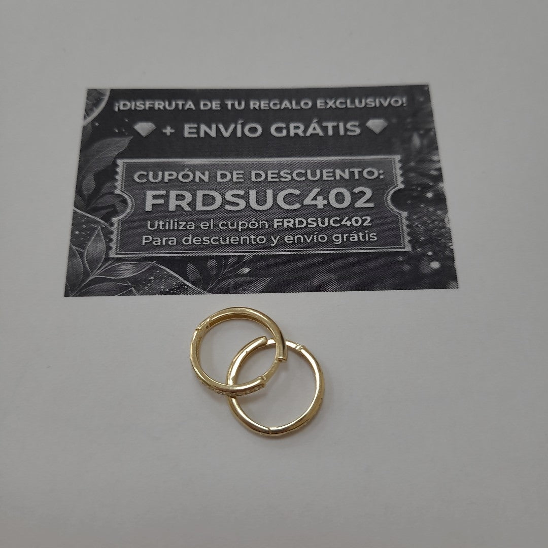 ARETES HUGGIES C CIRCONIA 14K 1.7 GR (NUEVO)