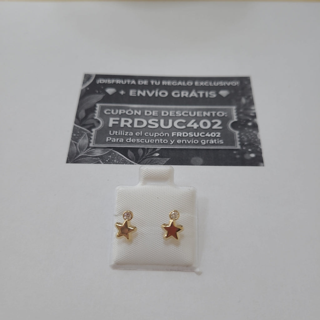 BROQUELES BROQUEL FIG ESTRELLA C CIRCONIA 14K 0.2603 GR (NUEVO)
