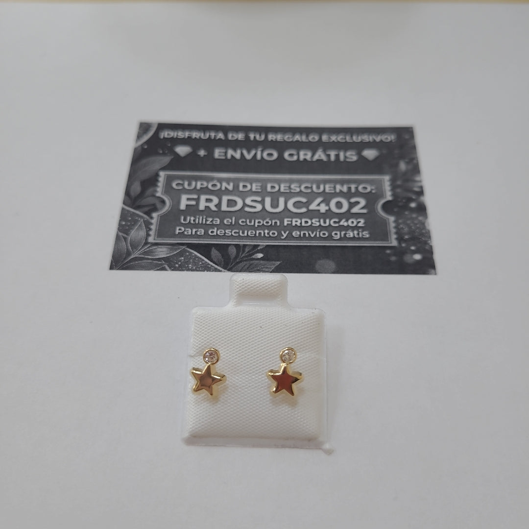 BROQUELES BROQUEL FIG ESTRELLA C CIRCONIA 14K 0.2603 GR (NUEVO)