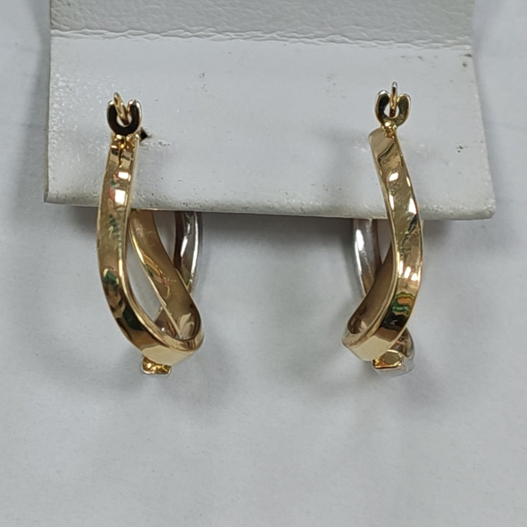 ARRACADAS PAR ORO, ORO COMBINADO 14 K 1.6 GRMS (SEMINUEVO)