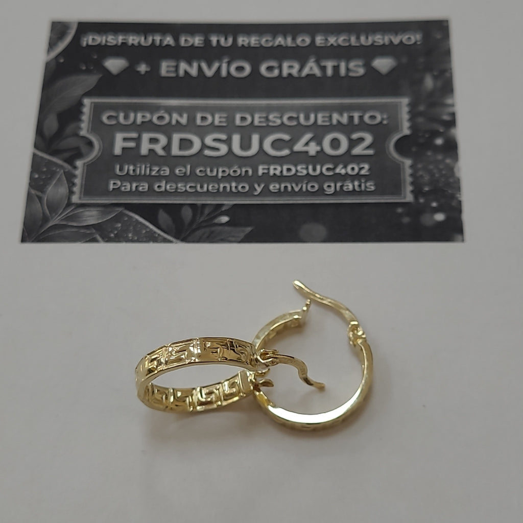 ARETES ARRACADAS FIG GRECAS 14K 1.8 GR (NUEVO)
