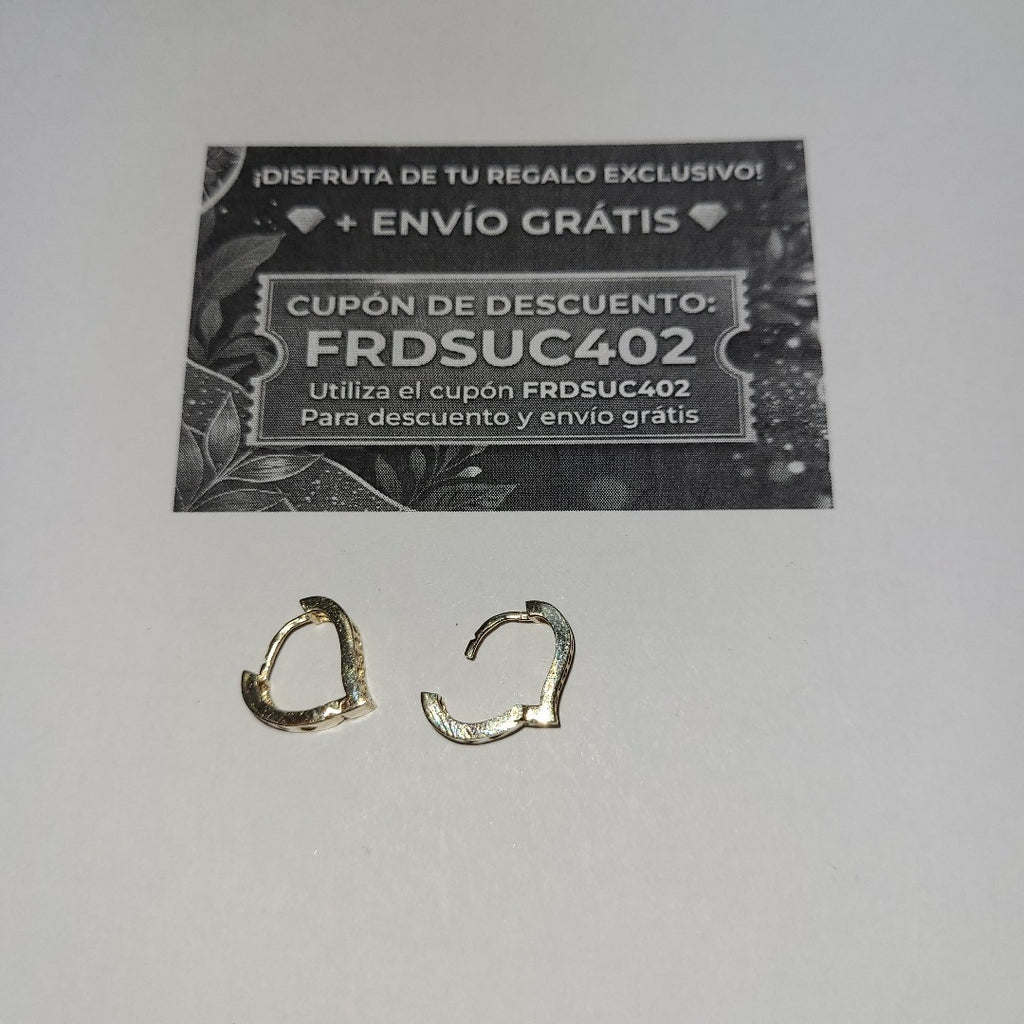 ARETES ARRACADAS CORAZON C CIRCONIAS 14K 2.2 GR (NUEVO)