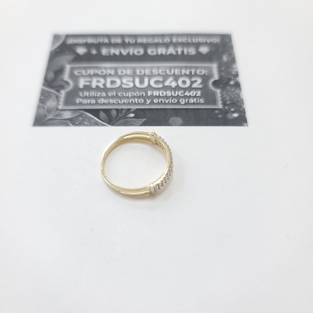 ANILLO ANILLITO C CIRCONIAS 14K 7 TALLA 1.6 GR (NUEVO)
