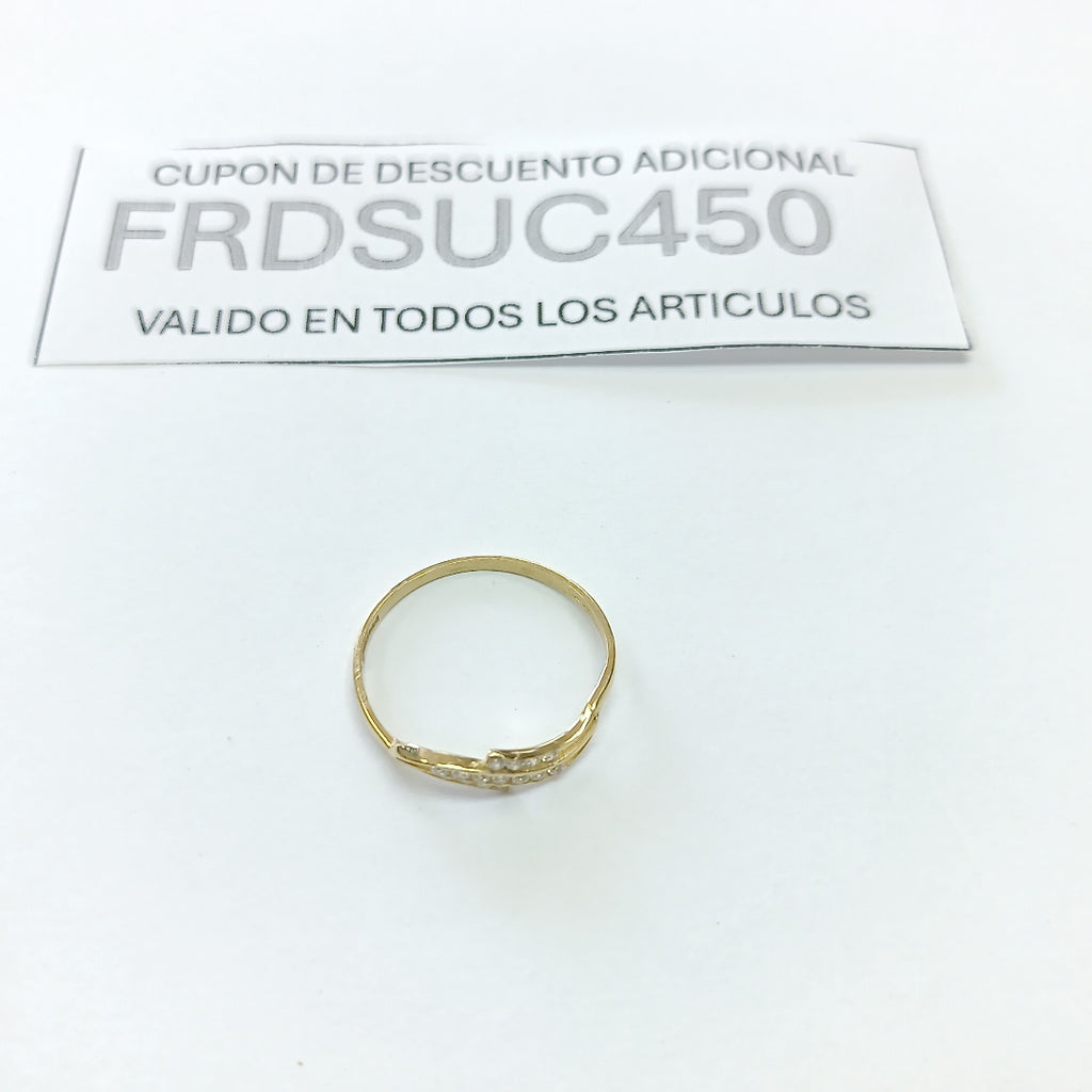 ANILLOS C CIRCONIAS 14K TALLA 8 0.8 GR (NUEVO)