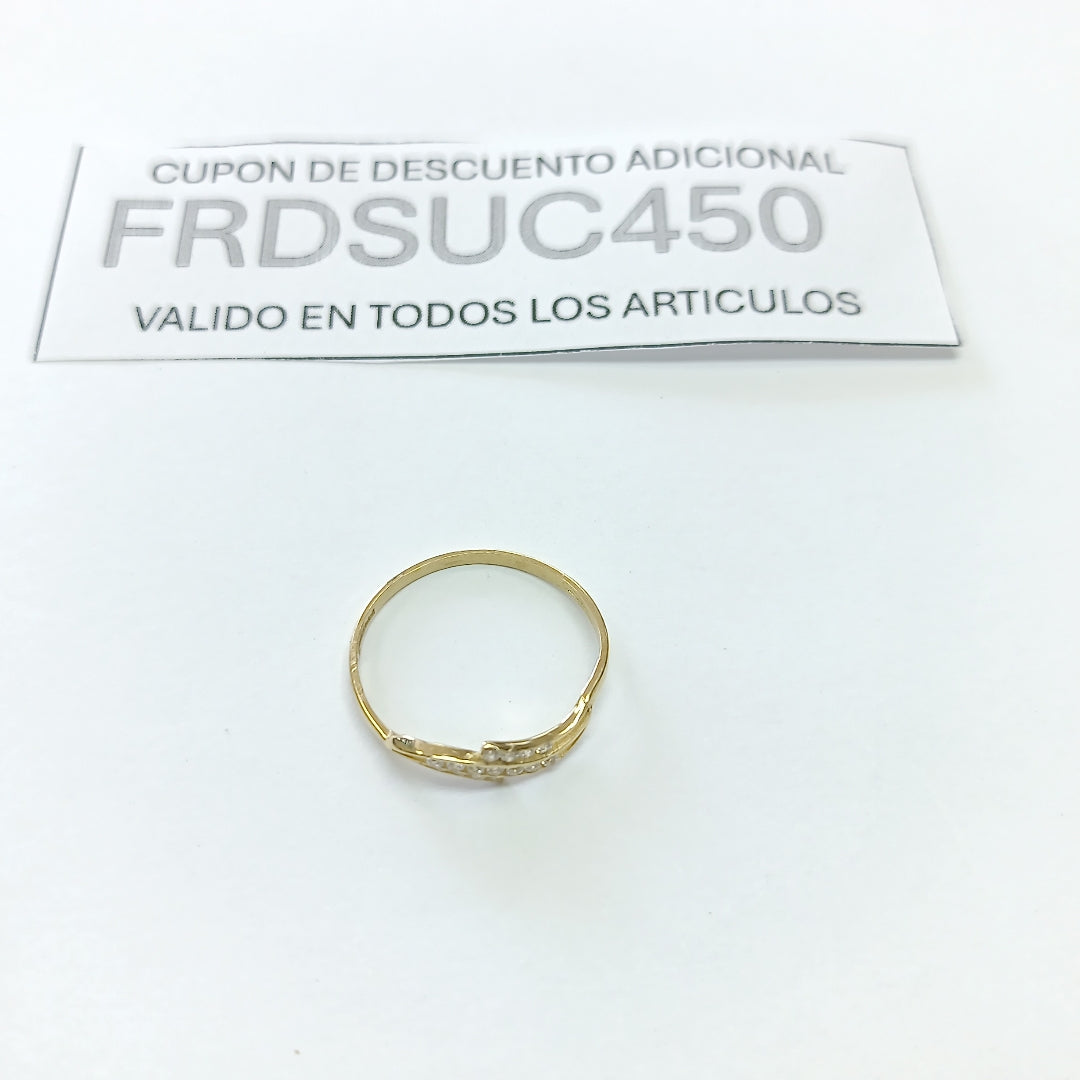 ANILLOS C CIRCONIAS 14K TALLA 8 0.8 GR (NUEVO)