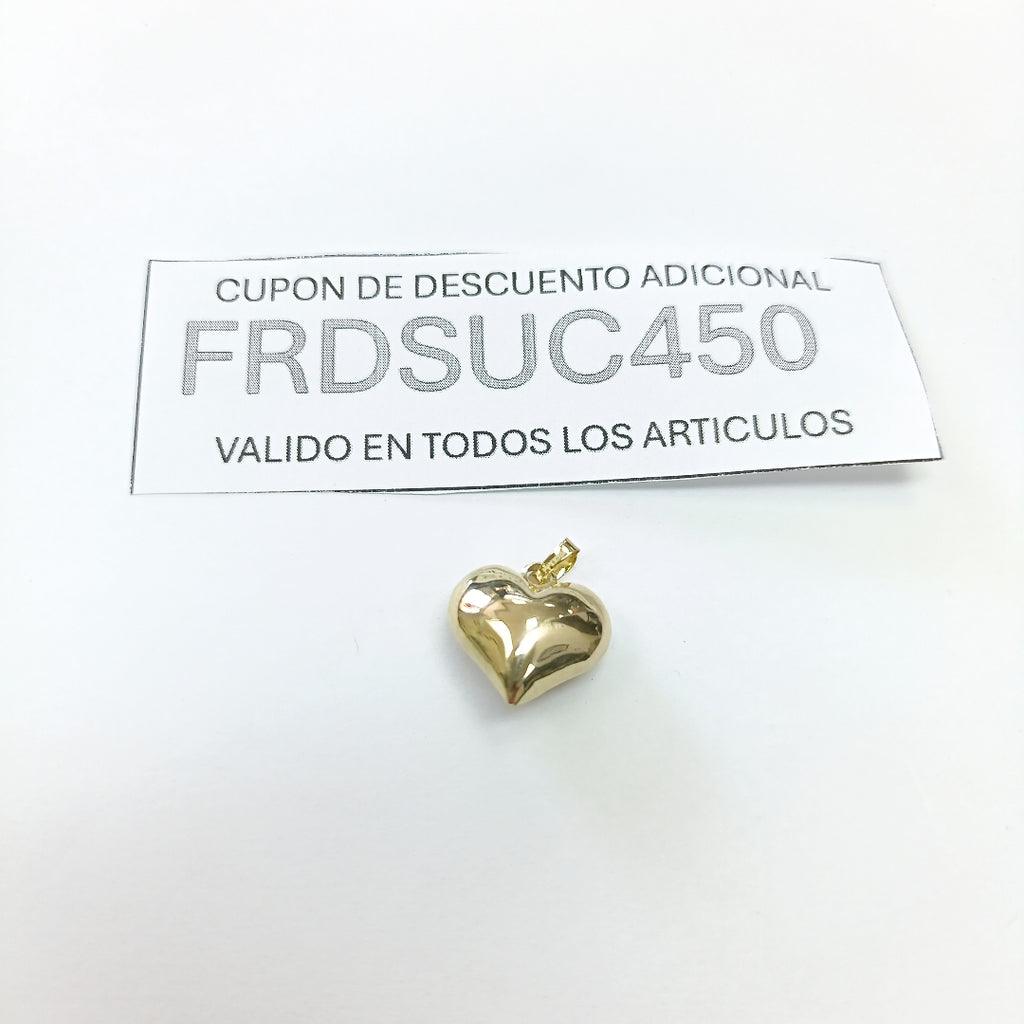 DIJE TEJIDO CORAZON LISO 14K 1 GR (NUEVO)