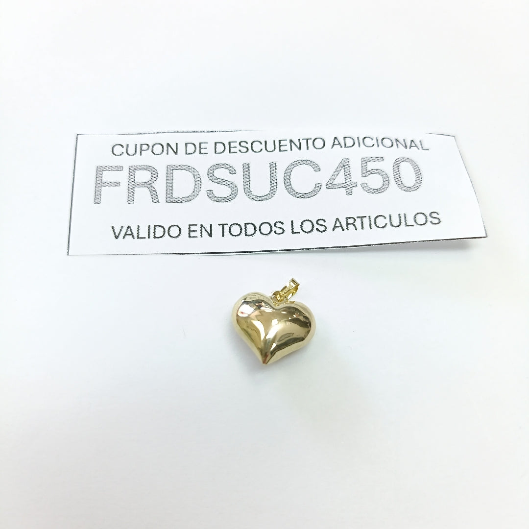 DIJE TEJIDO CORAZON LISO 14K 1 GR (NUEVO)