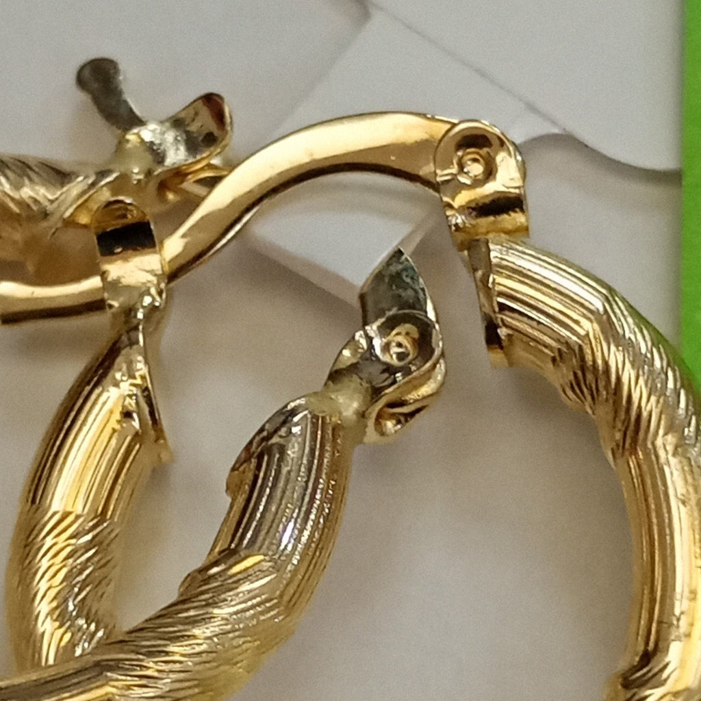 ARETES TEJIDO ARRACADAS CON DISEÑO 14K 2.6 GR (NUEVO)