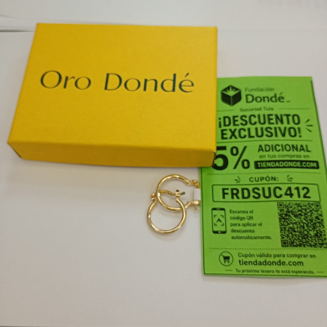 ARETES ARRACADAS ESTRIADAS 14K 1.4 GR (NUEVO)