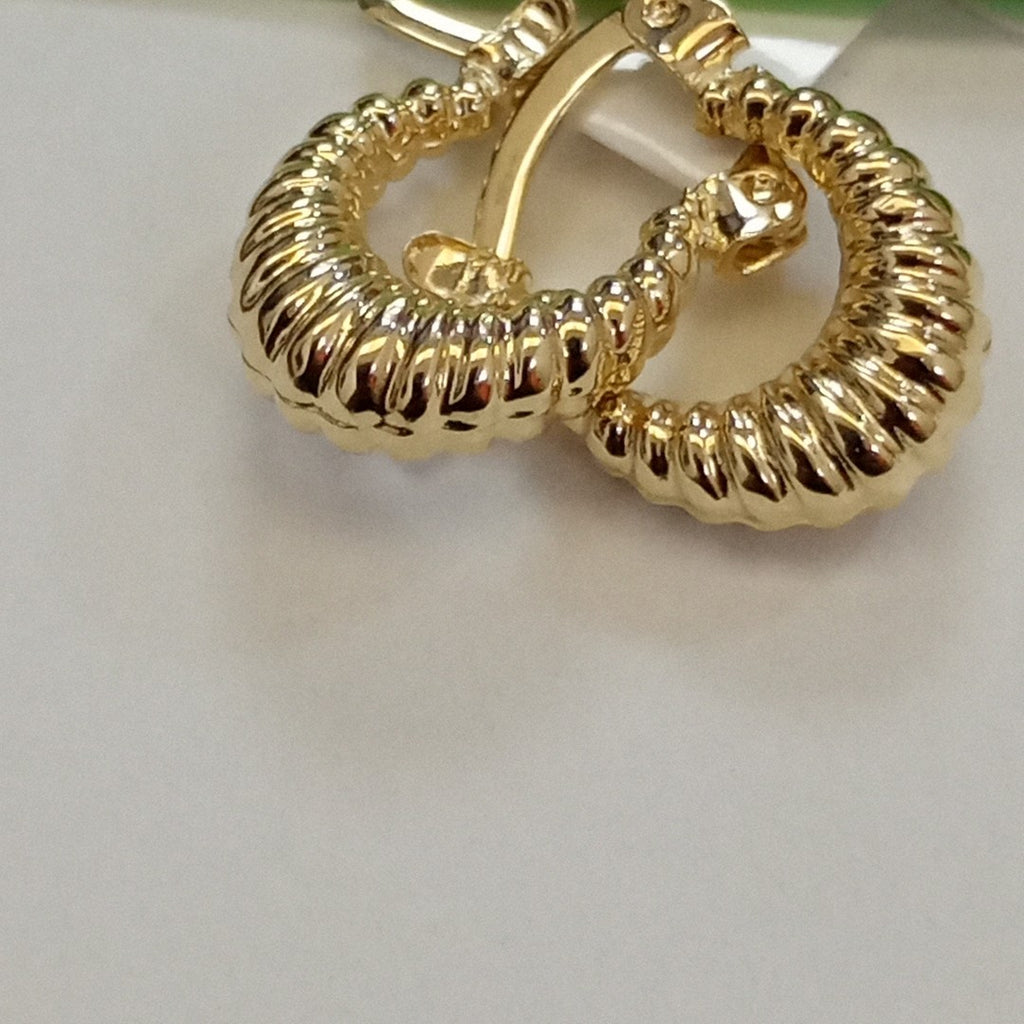 ARETES ARRACADA ESTRIADAS 14K 1 GR (NUEVO)