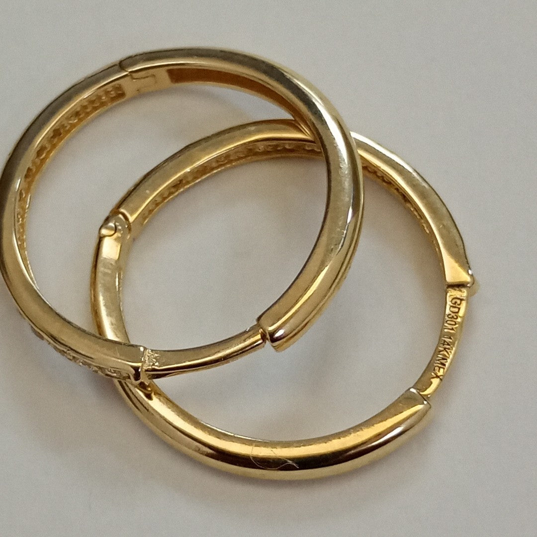 ARETES ARRACADAS C CIRCONIAS 14K 2 GR (NUEVO)
