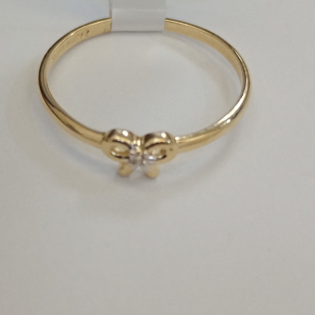 ANILLO ANILLITO FIG MOÑO C CIRCONIAS 14K 7 TALLA 1 GR (NUEVO)