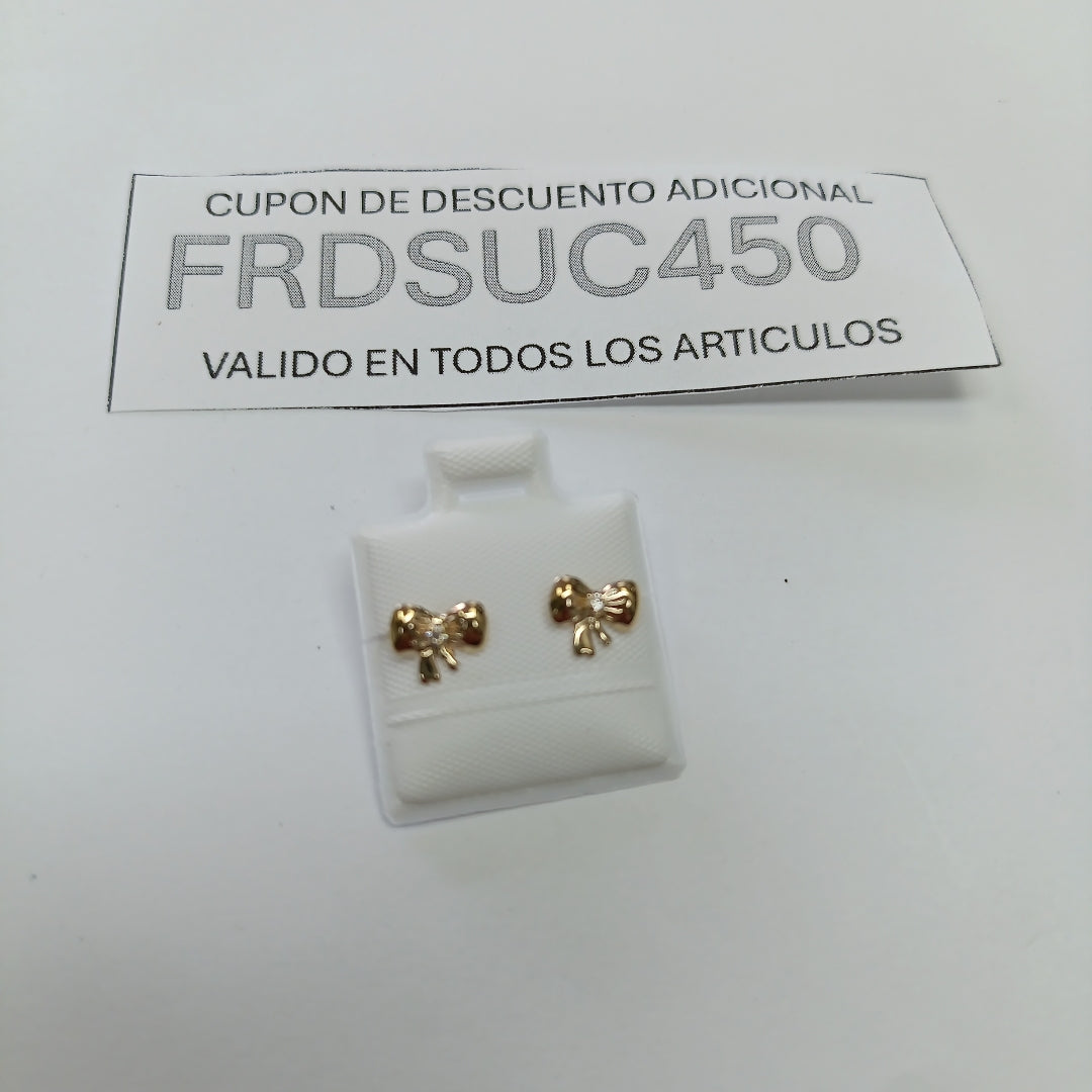 BROQUELES BROQUEL FIG MOÑO C CIRCONIA 14K 0.2441 GR (NUEVO)