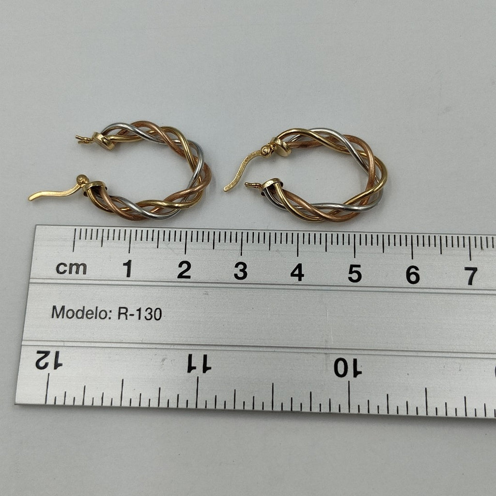 ARRACADAS PAR ORO,ORO COMBINADO 14 K 3,10 GRMS (SEMINUEVO)