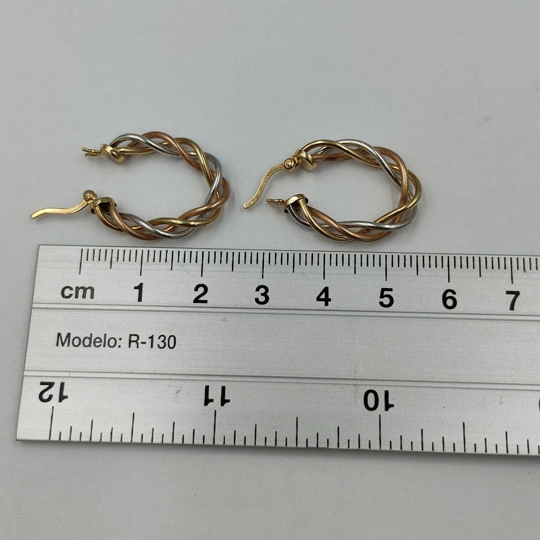 ARRACADAS PAR ORO,ORO COMBINADO 14 K 3,10 GRMS (SEMINUEVO)