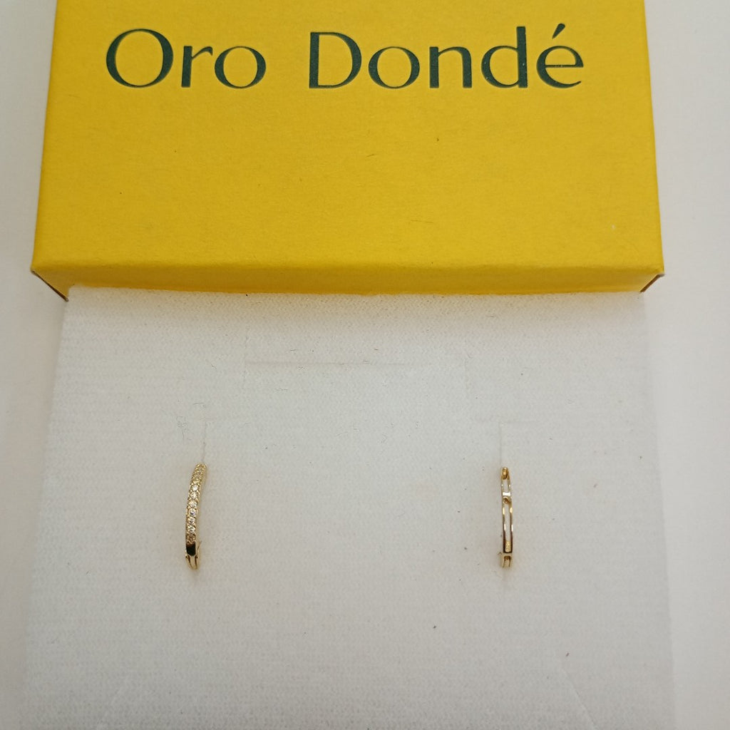 ARETES ARRACADAS CON CIRCONIAS 14K 1.2 GR (NUEVO)