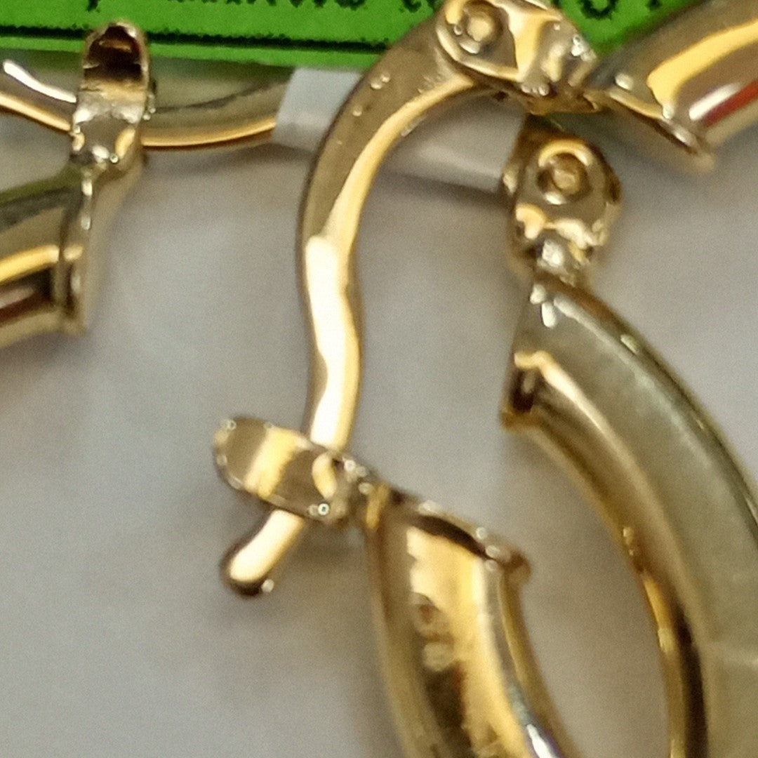 ARETES TEJIDO ARRACADA LISA 14K 2.1 GR (NUEVO)