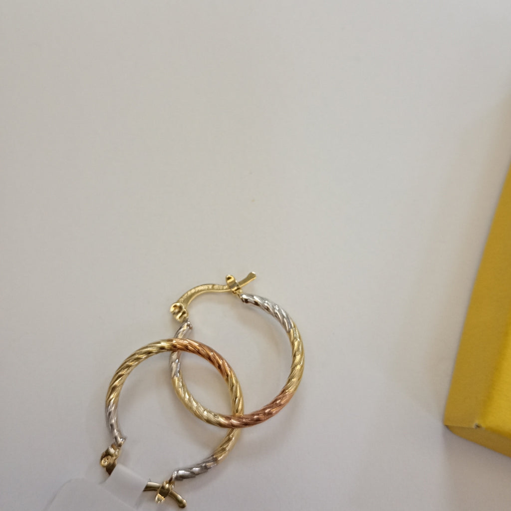 ARETES TEJIDO ARRACADAS TZL COMBINADAS 14K 1.8 GR (NUEVO)