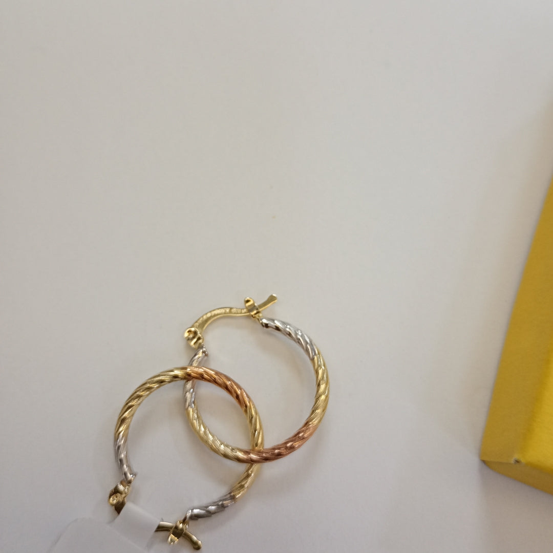 ARETES TEJIDO ARRACADAS TZL COMBINADAS 14K 1.8 GR (NUEVO)