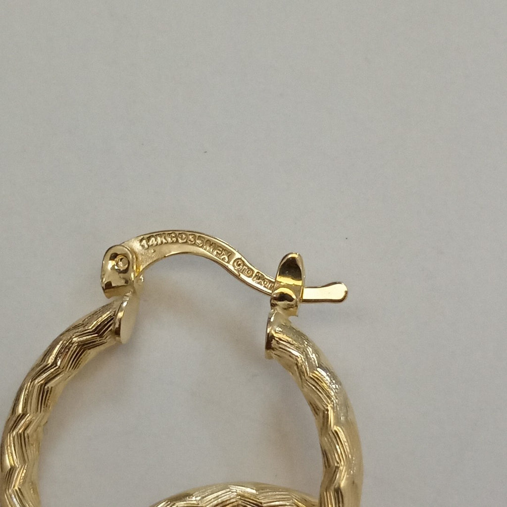 ARETES ARRACADAS LABRADAS 14K 2.1 GR (NUEVO)