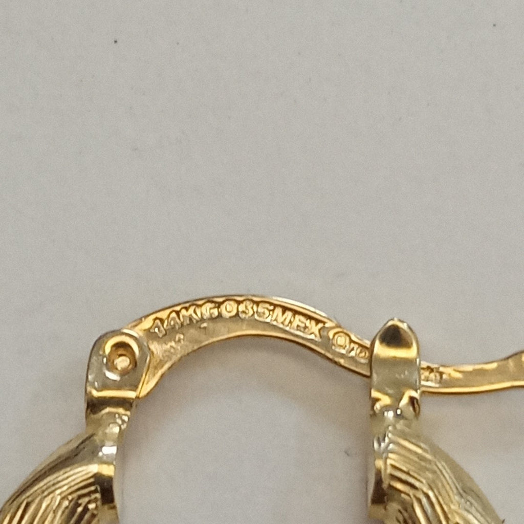 ARETES TEJIDO ARRACADAS ASTRIADAS 14K 2 GR (NUEVO)