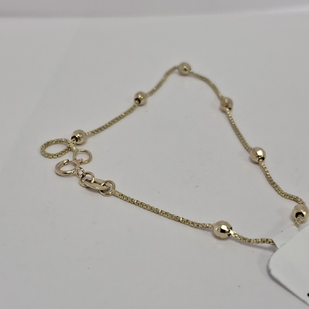 PULSERA ESPECIAL CON BOLITAS 14K 18 CM 1.4 GR (NUEVO)