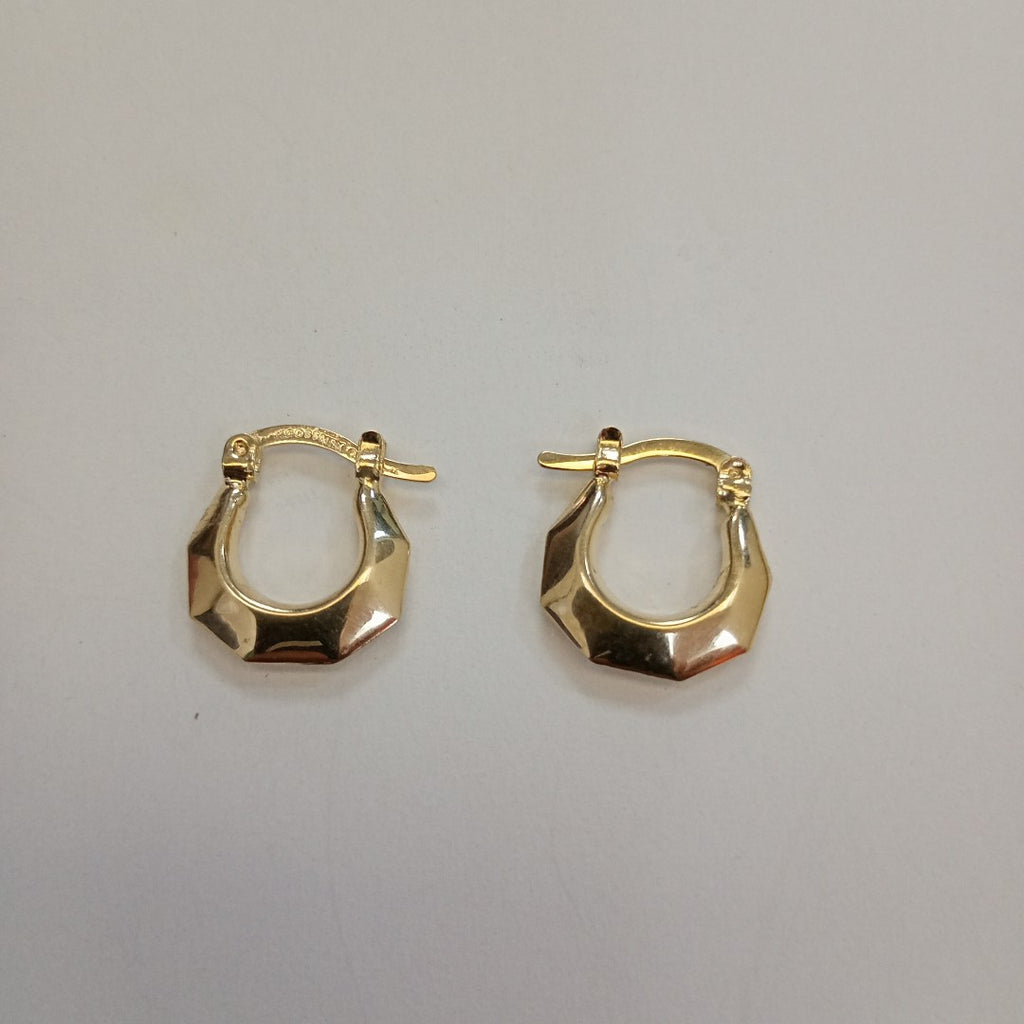 ARETES TEJIDO ARRACADA FACETADA 14K 1.3 GR (NUEVO)