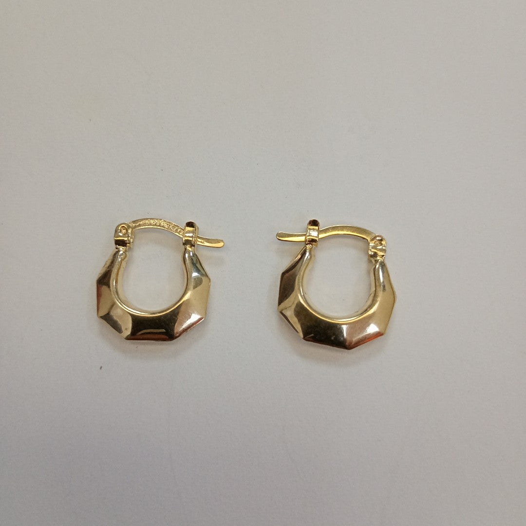 ARETES TEJIDO ARRACADA FACETADA 14K 1.3 GR (NUEVO)