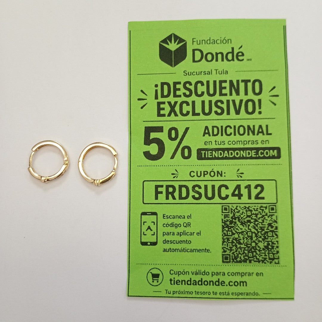 ARETES HUGGIES C CIRCONIA 14K 1.8 GR (NUEVO)