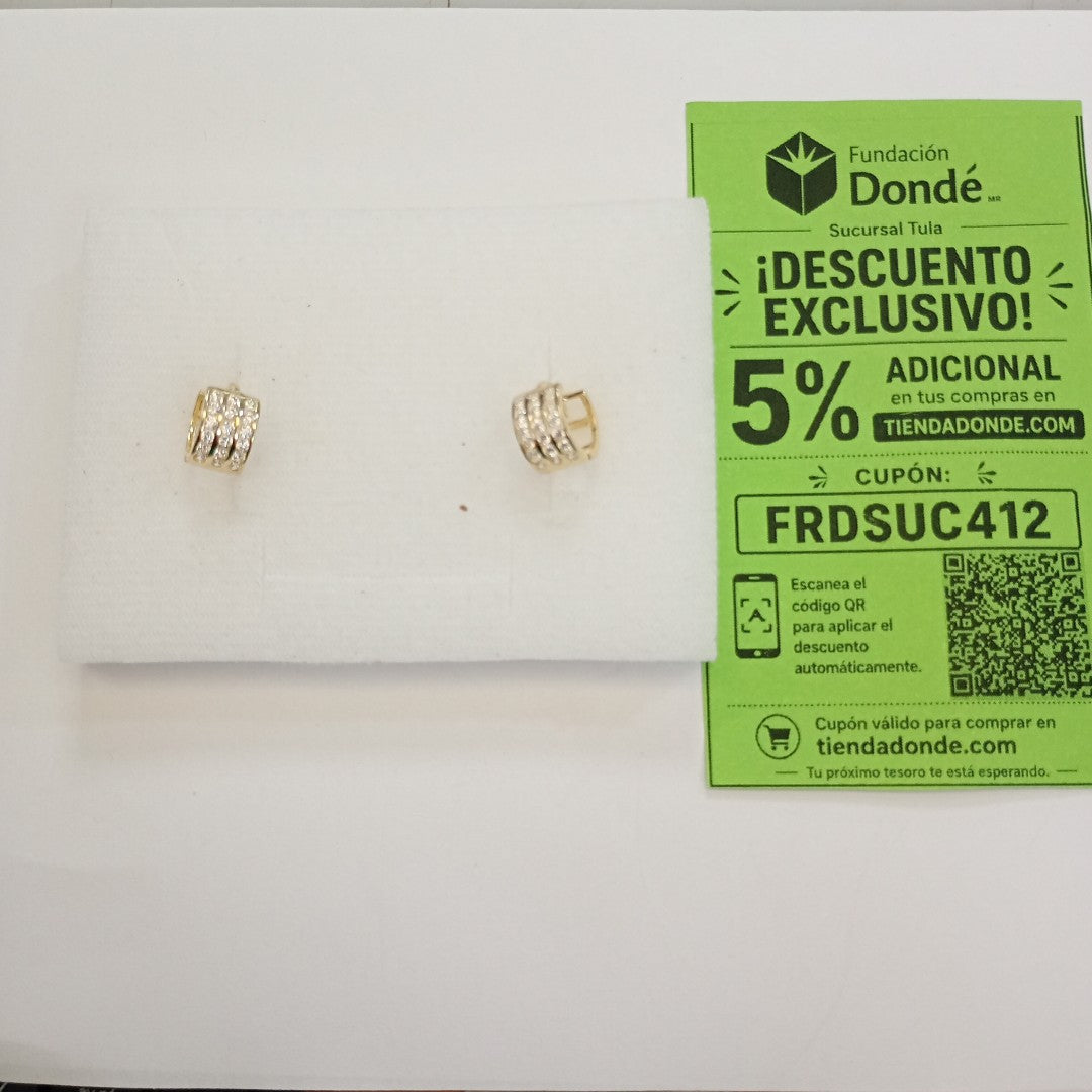 ARETES HUGGIES C CIRCONIA 14K 2.2 GR (NUEVO)