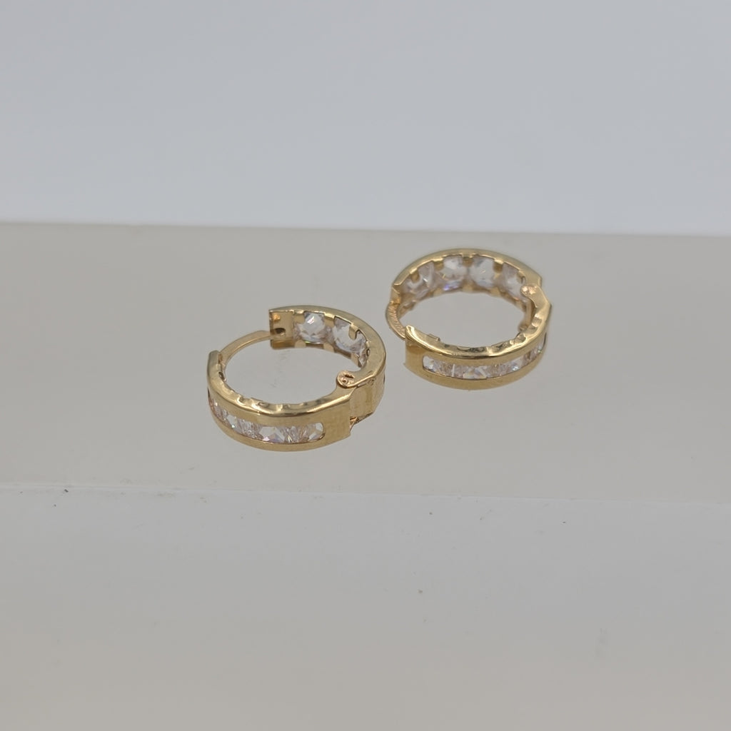 ARETES ARRACADAS C CIRCONIAS 10K 1.4 GR (NUEVO)