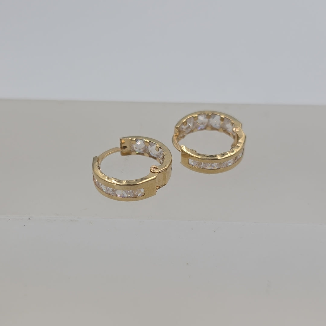 ARETES ARRACADAS C CIRCONIAS 10K 1.4 GR (NUEVO)