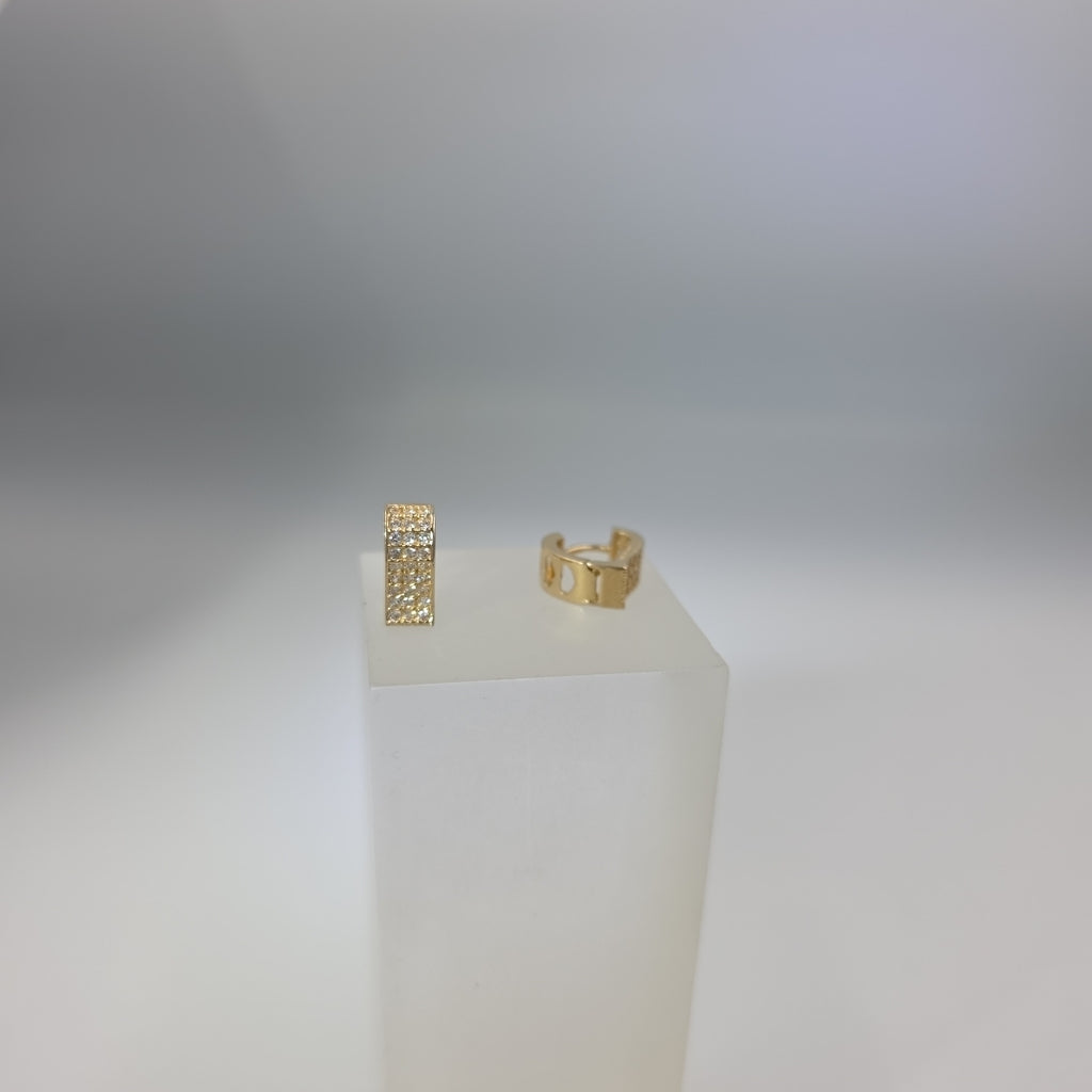 ARETES ARRACADAS CORAZON C CIRCONIAS 14K 2.1 GR (NUEVO)