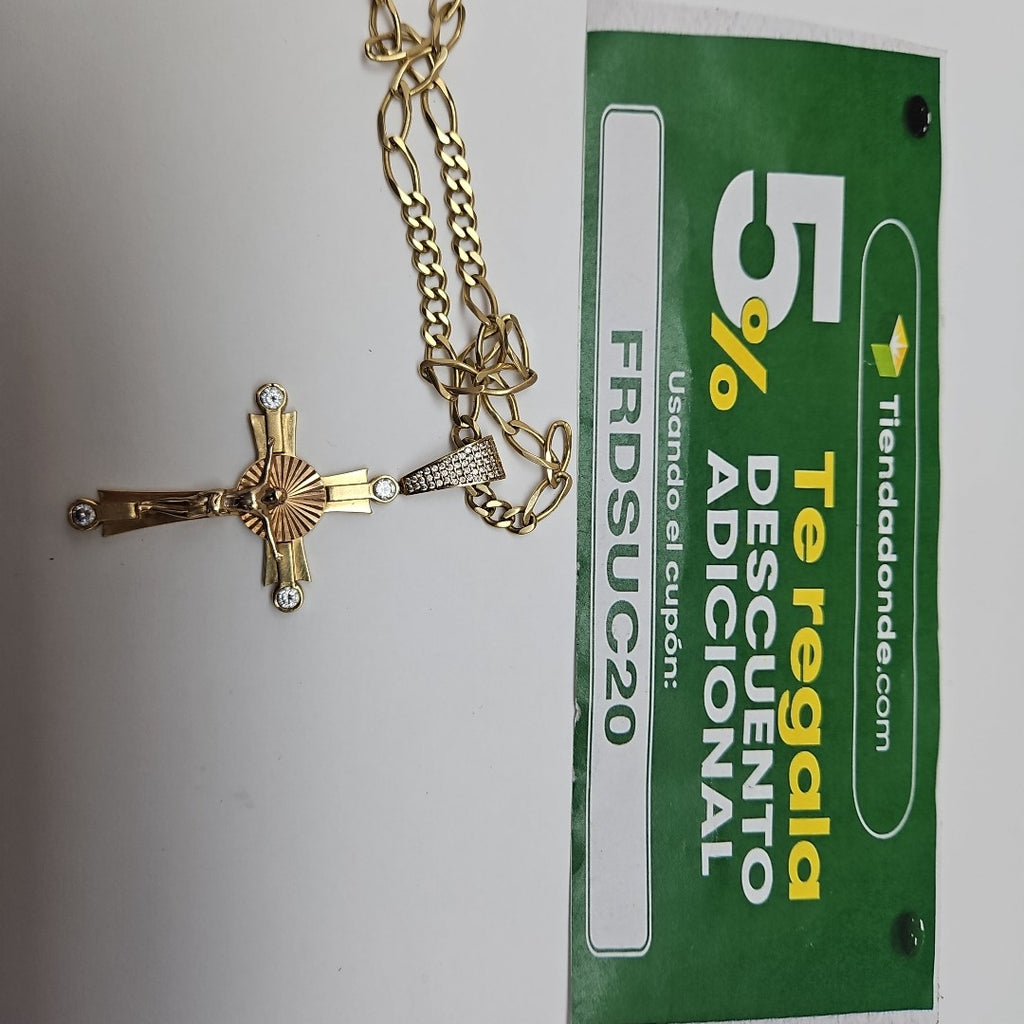 CADENA, CRUCIFIJO ORO 14 K 33.8 GRMS (SEMINUEVO)