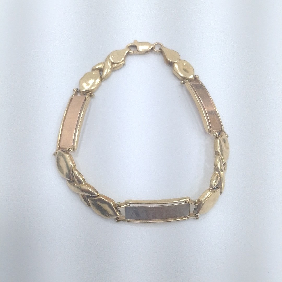PULSERA ORO COMBINADO 14 K 9.5 GRMS (SEMINUEVO)