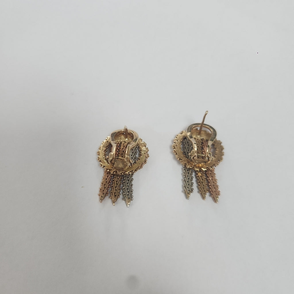 ARETES PAR ORO COMBINADO 14 K 9 GRMS (SEMINUEVO)