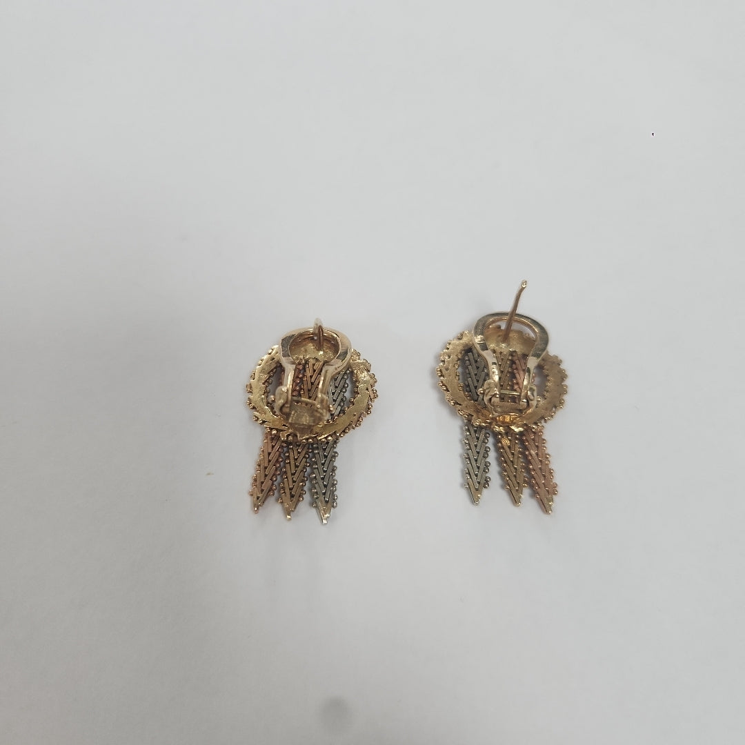 ARETES PAR ORO COMBINADO 14 K 9 GRMS (SEMINUEVO)
