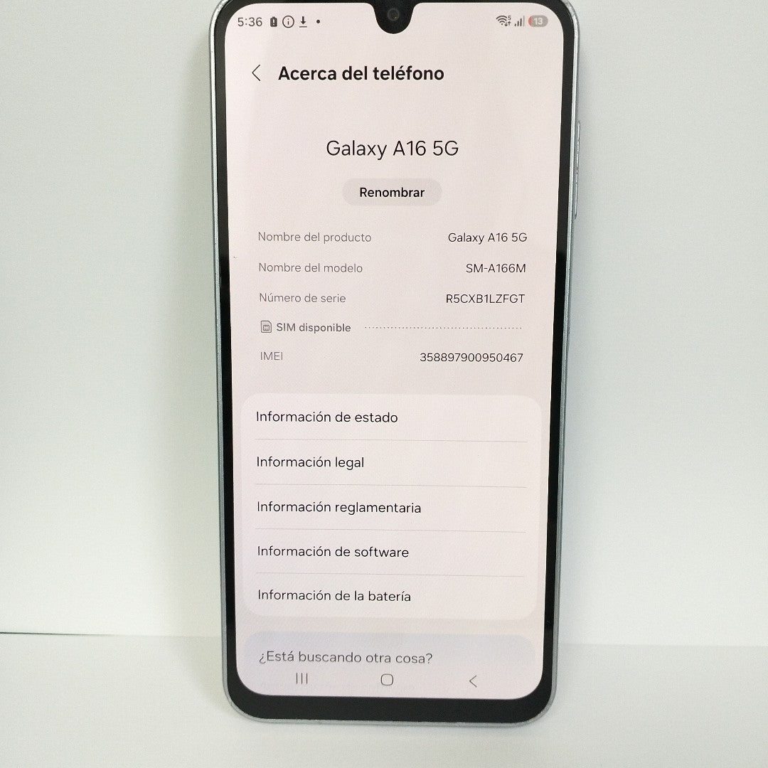 CELULAR SAMSUNG GALAXY A16 5G SM-A166M (2024) 128 GB 4 GB RAM (SEMINUEVO)