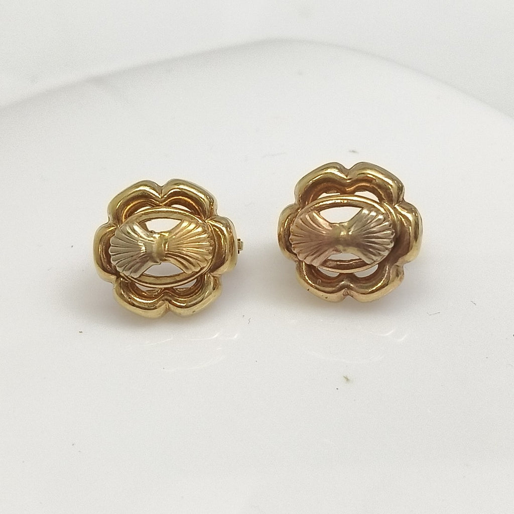ARETES PAR ORO,ORO COMBINADO 14 K 4,90 GRMS (SEMINUEVO)