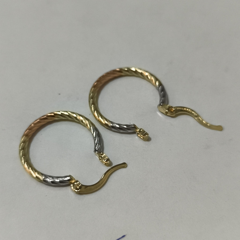 ARETES TEJIDO ARRACADAS TZL COMBINADAS 14K 1.8 GR (NUEVO)