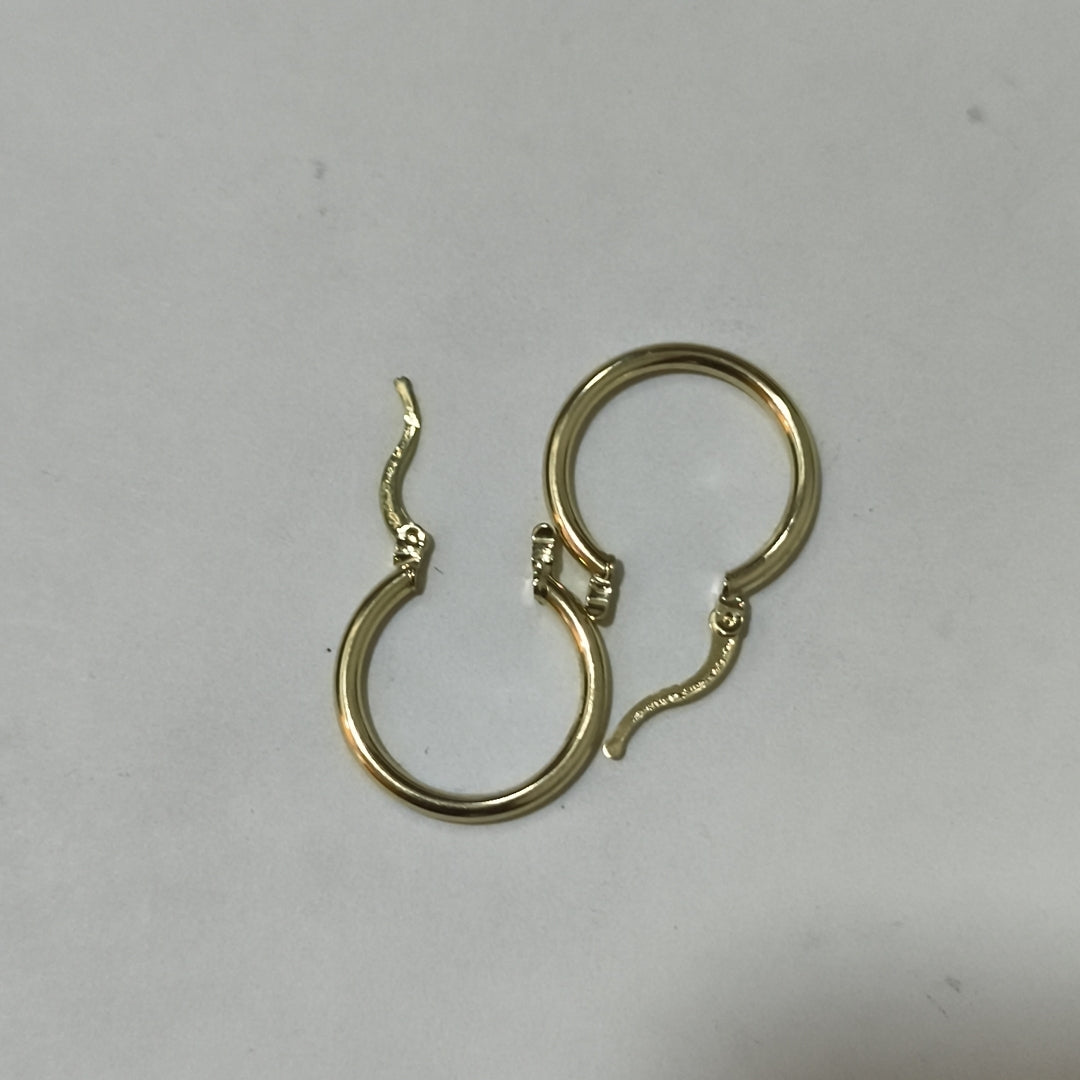 ARETES TEJIDO ARRACADAS LISAS 14K 1.2 GR (NUEVO)