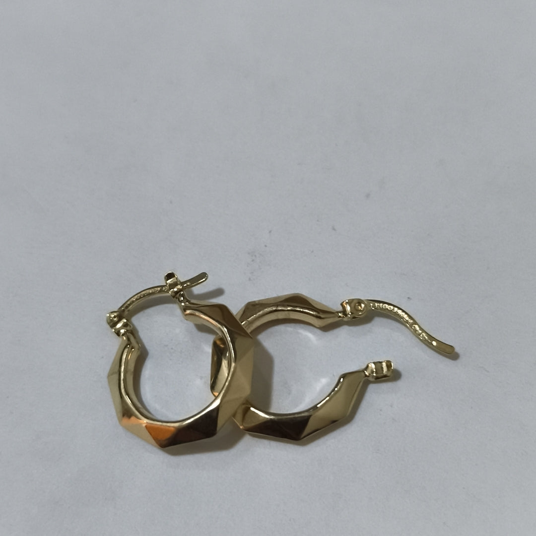 ARETES TEJIDO ARRACADAS FACETADAS 14K 1.7 GR (NUEVO)