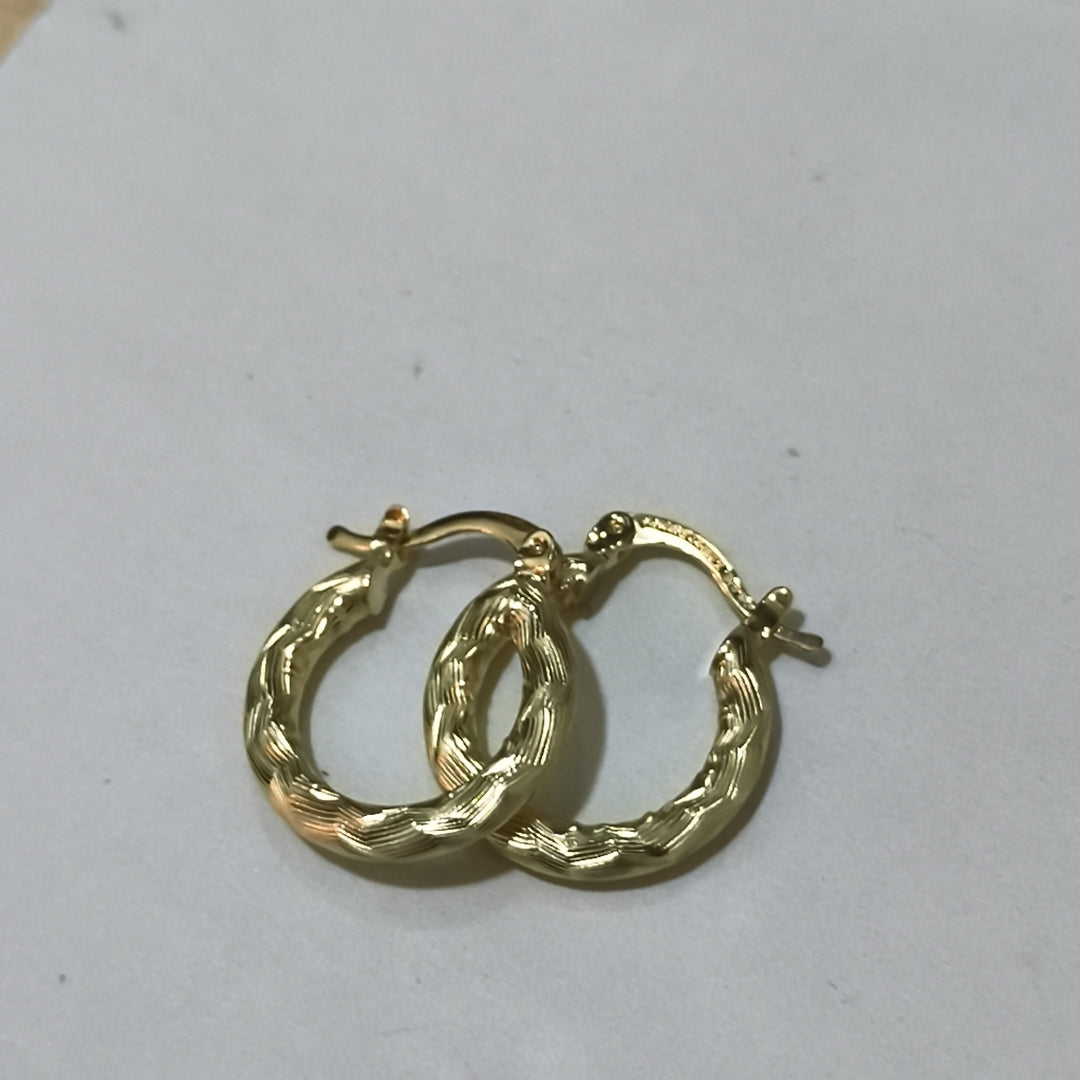 ARETES TEJIDO ARRACADAS ASTRIADAS 14K 2.1 GR (NUEVO)