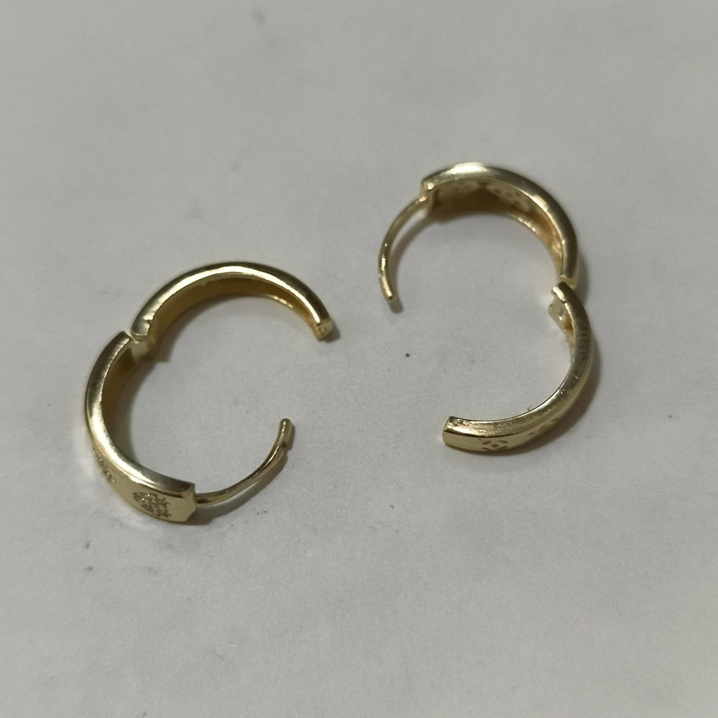 ARETES TEJIDO HUGGIES CON CIRCONIAS 14K 2.9 GR (NUEVO)