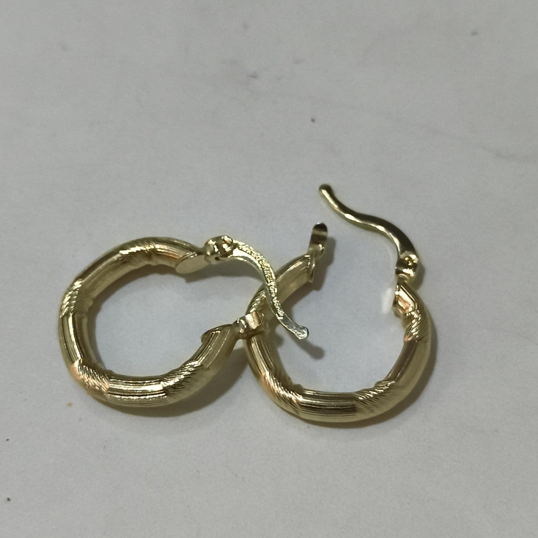 ARETES TEJIDO ARRACADAS CON DISEÑO 14K 2.7 GR (NUEVO)