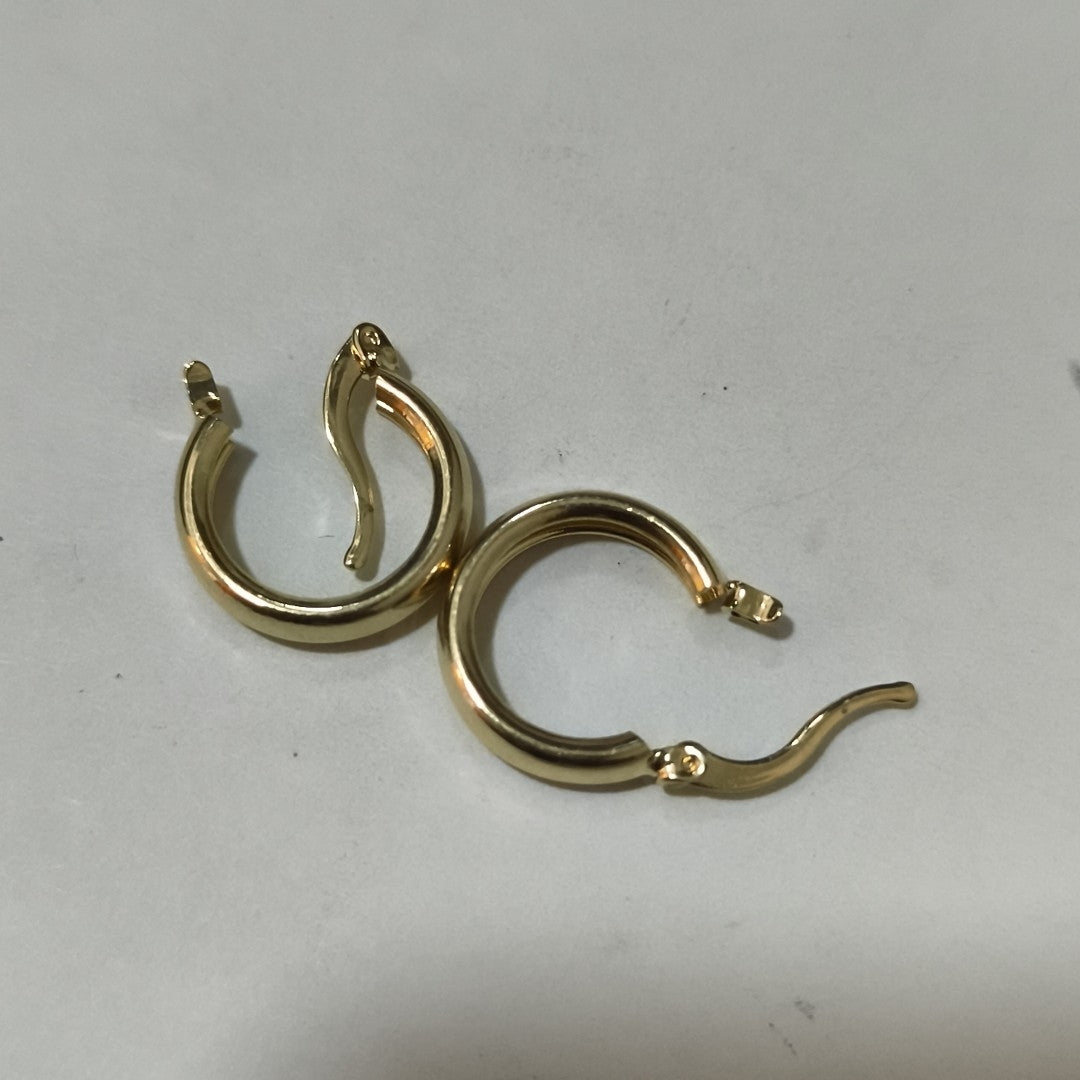 ARETES TEJIDO ARRACADAS LISAS 14K 2.1 GR (NUEVO)