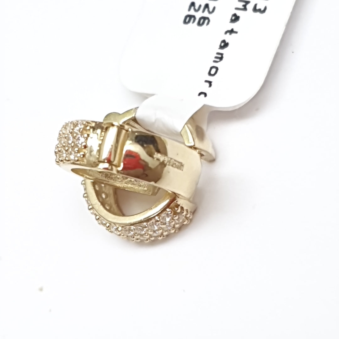 ARETES HUGGIE CON CIRCONIAS 14K 2 GR (NUEVO)