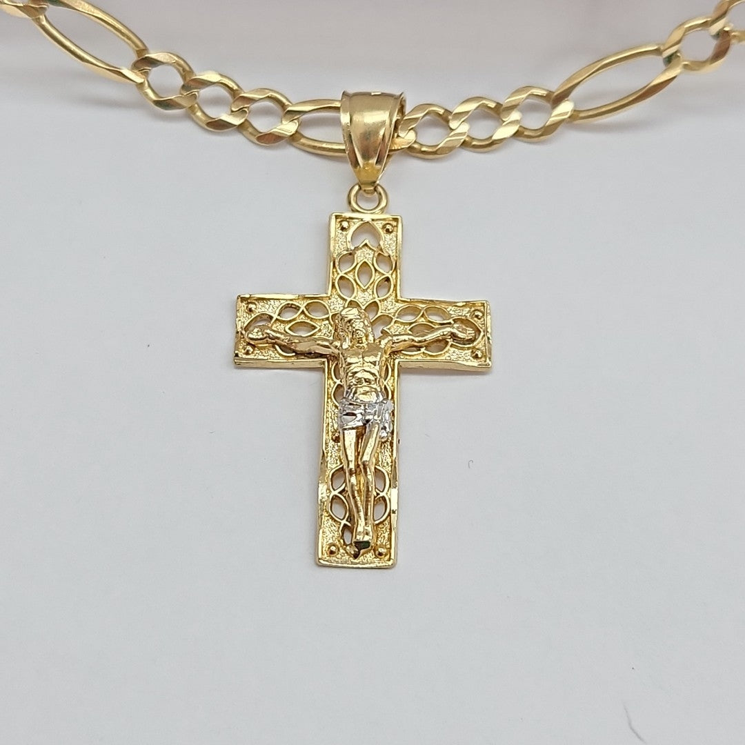 CADENA, CRUCIFIJO ORO 14 K 22.1 GRMS (SEMINUEVO)
