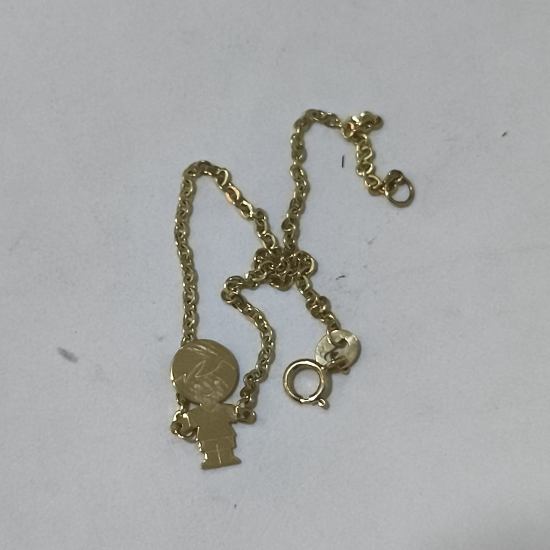 PULSERA TEJIDO ESPECIAL FIG NIÑO 14K 18 CM 1.4 GR (NUEVO)